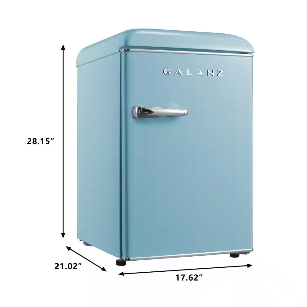 18 In. 2.5 Cu. Ft. Retro Single Door Refrigerator, Bebop Blue, Energy Star