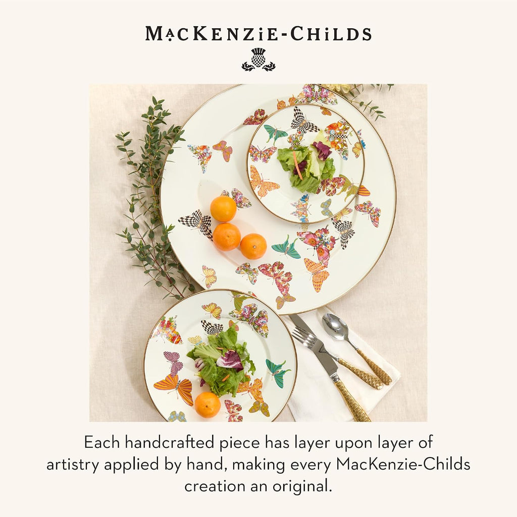 MACKENZIE-CHILDS Enamel Canister, Small, White Butterfly Garden