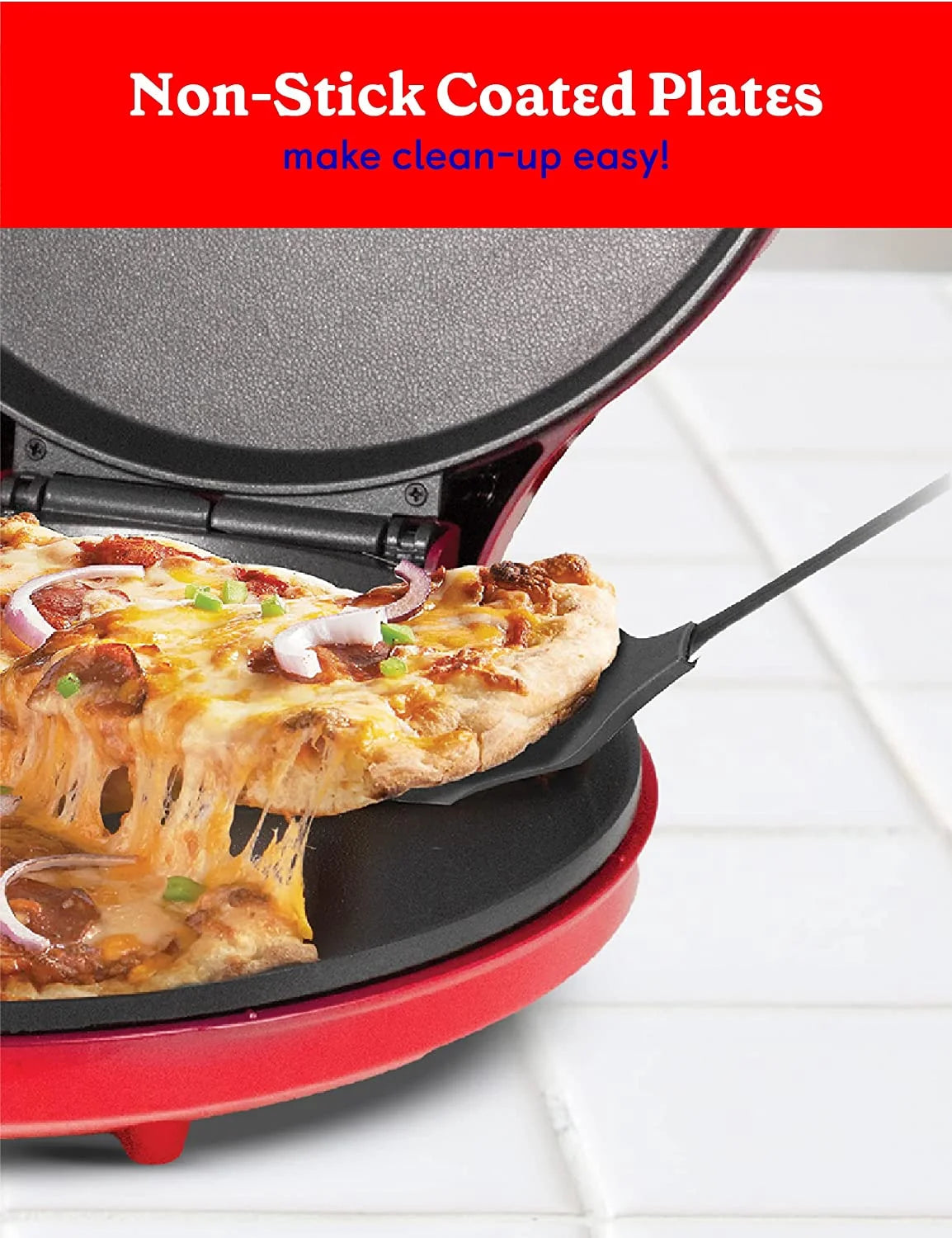 12-In. Pizza Maker, Red, BC-2958CR