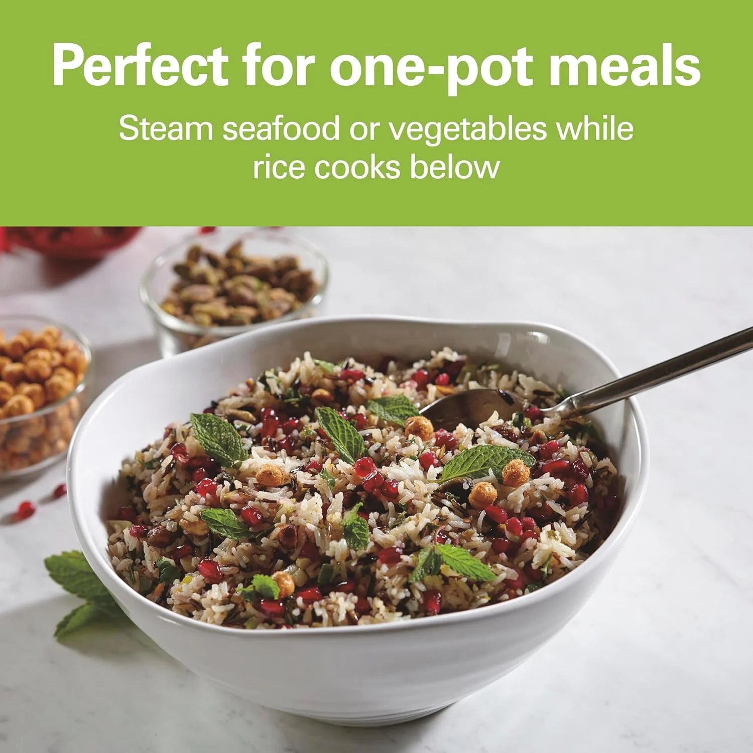Digital Programmable Rice Cooker & Food Steamer, 8 Cups Cooked (4 Uncooked), with Steam & Rinse Basket, Stainless Steel