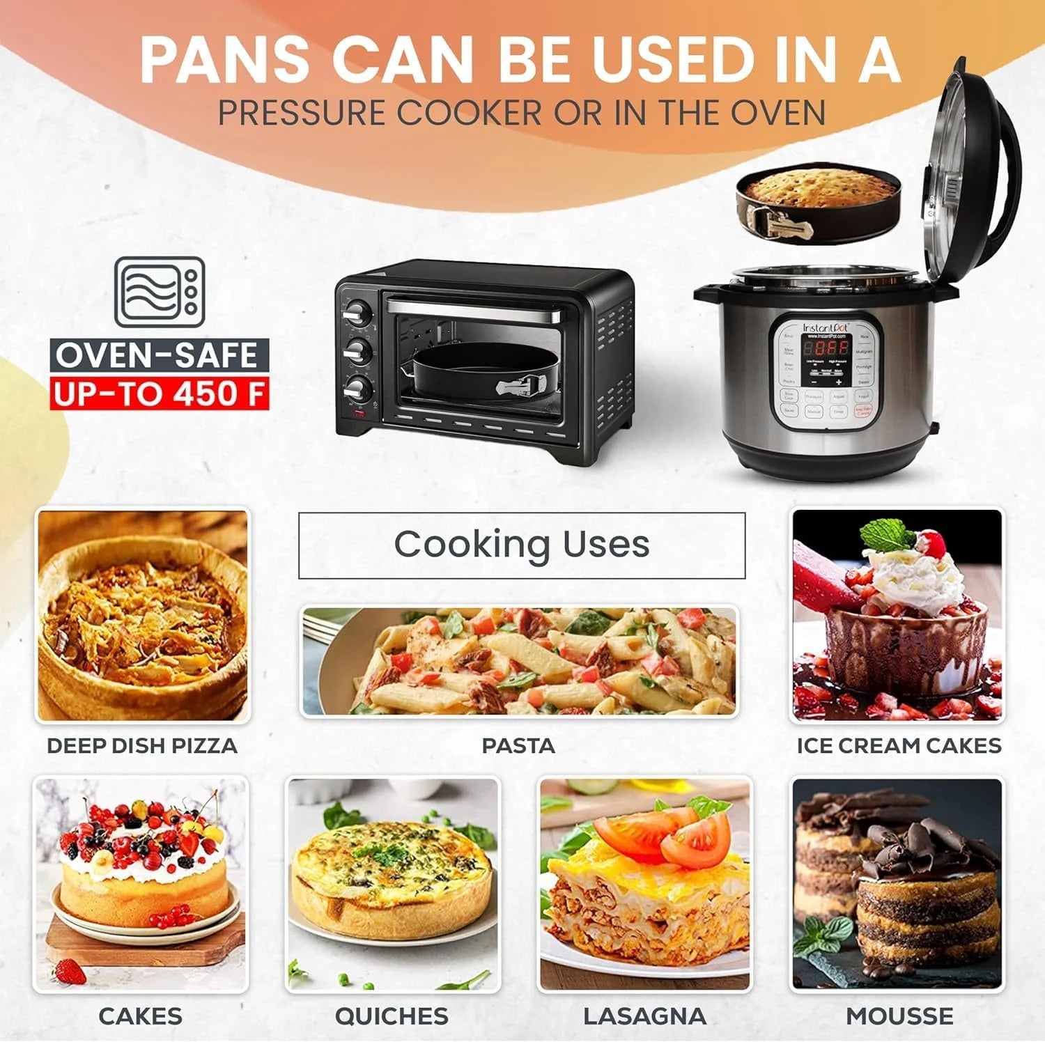 Springform Pan Set of 3 - Non-Stick Leakproof round Cake Pans (6", 8", 10") with 90 Pcs Parchment Paper Liners and Bonus Ebook - Perfect for Cheesecakes, Baking, and More!"