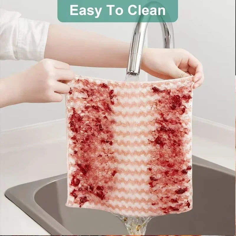 Coral Fleece Dishcloth Set (10/40 PCS) – Super Absorbent Thickened Kitchen Cleaning Cloths, Non-Scratch Wipe Towels for Dishes, Glass & Windows