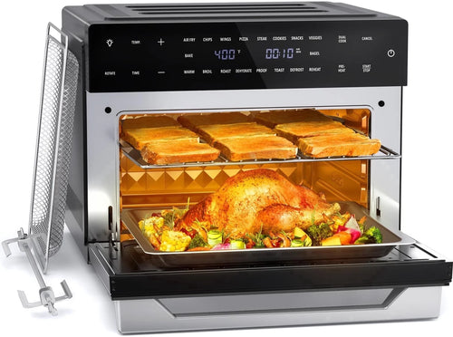 32-Qt Air Fryer Toaster Oven, 19-In-1 Convection Countertop Oven with Rotisserie & Dehydrator, 6 Accessories