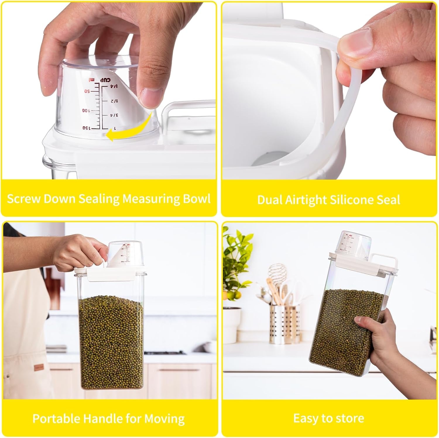 Rice Container,Rice Storage Container,3-5 Lbs Tcereal Storage Container