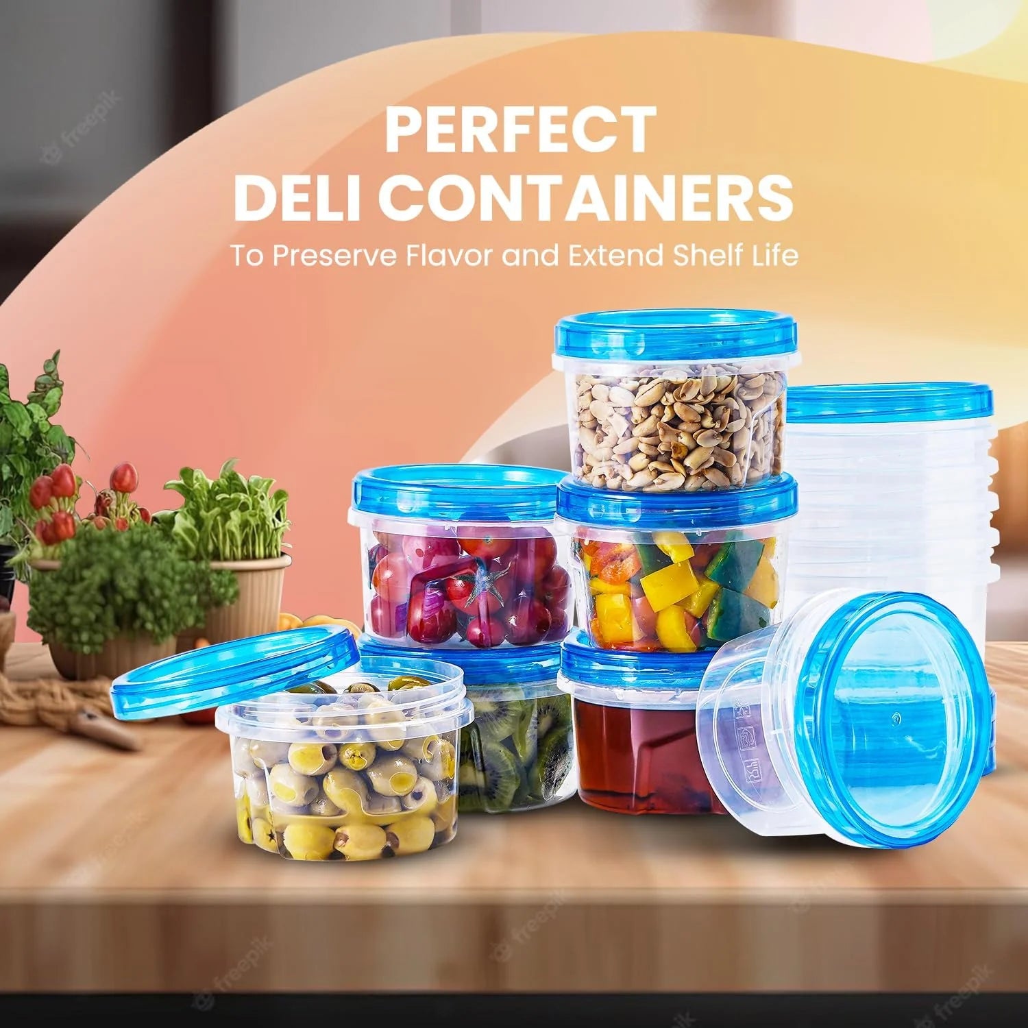 24 Pcs Freezer Storage Containers with Lids-(16Oz) 12 Food Storage Containers with 12 Twist Top-Deli Container for Soup-Reusable Plastic Box for Lunch, Gym, Travel