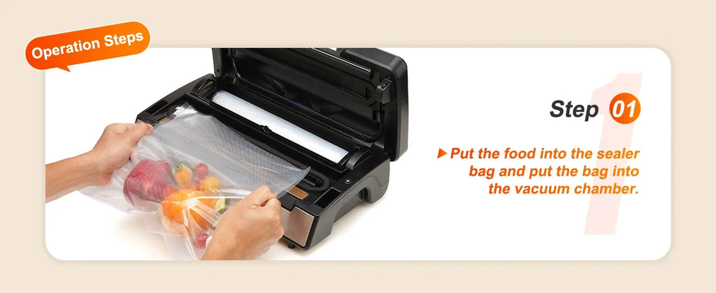 Succebuy 90Kpa 130W Vacuum Sealer Food Packaging Machine with Free 10Pcs Vacuum Bags for Household Kitchen Vacuum Food Sealing