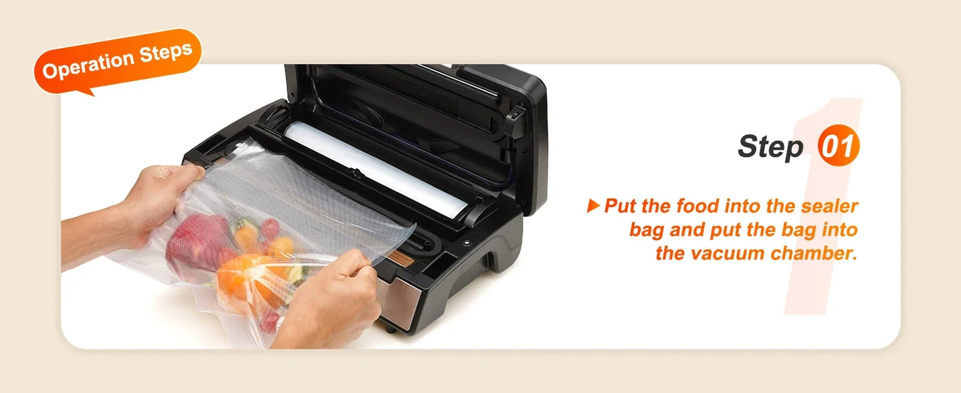 Succebuy 90Kpa 130W Vacuum Sealer Food Packaging Machine with Free 10Pcs Vacuum Bags for Household Kitchen Vacuum Food Sealing