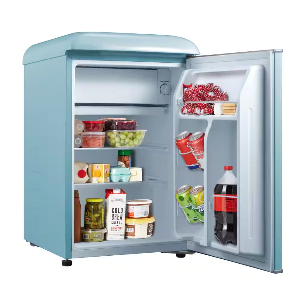 18 In. 2.5 Cu. Ft. Retro Single Door Refrigerator, Bebop Blue, Energy Star