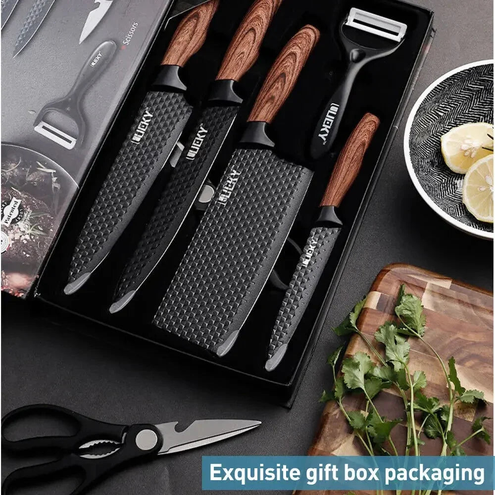 MDHAND Kitchen Knife Set Stainless Steel Knife, 6-Piece Kitchen Tool Set, Fruit Knife, Essential Cooking Tools for Restaurants