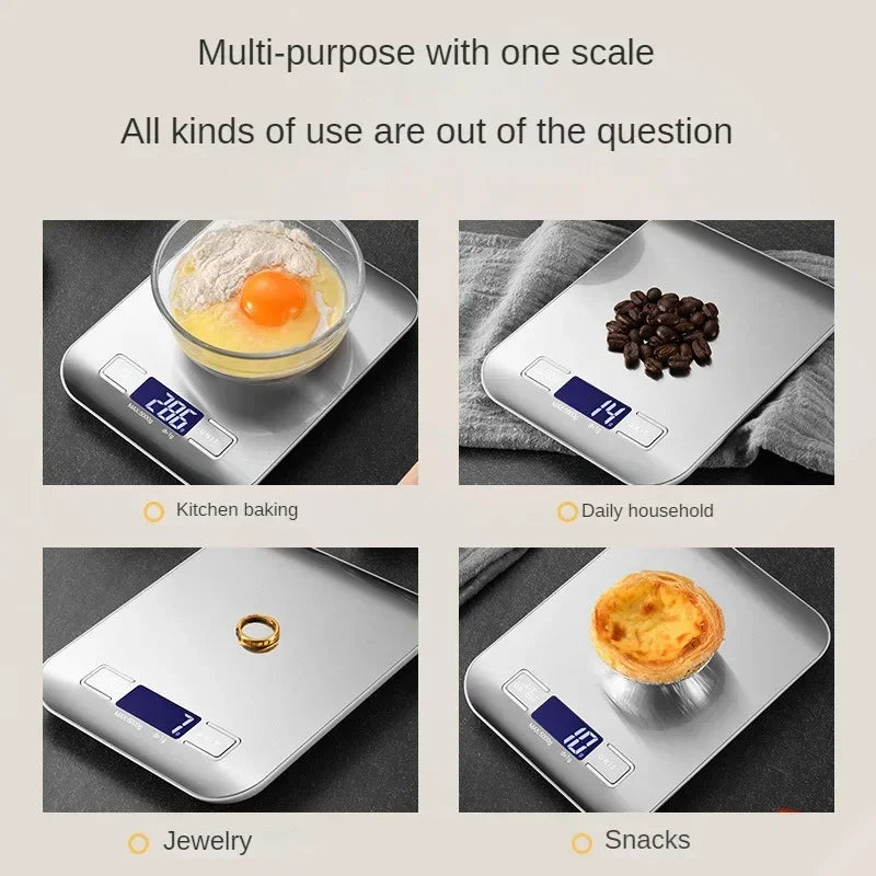 10Kgx1G Multifunctional Stainless Steel Kitchen Scale with LCD Display for Home Baking and Cooking Food Scale Digital Food Scale