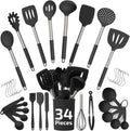 34 Pcs Silicone Kitchen Utensils Set, Stainless Steel 450F Heat Resistant