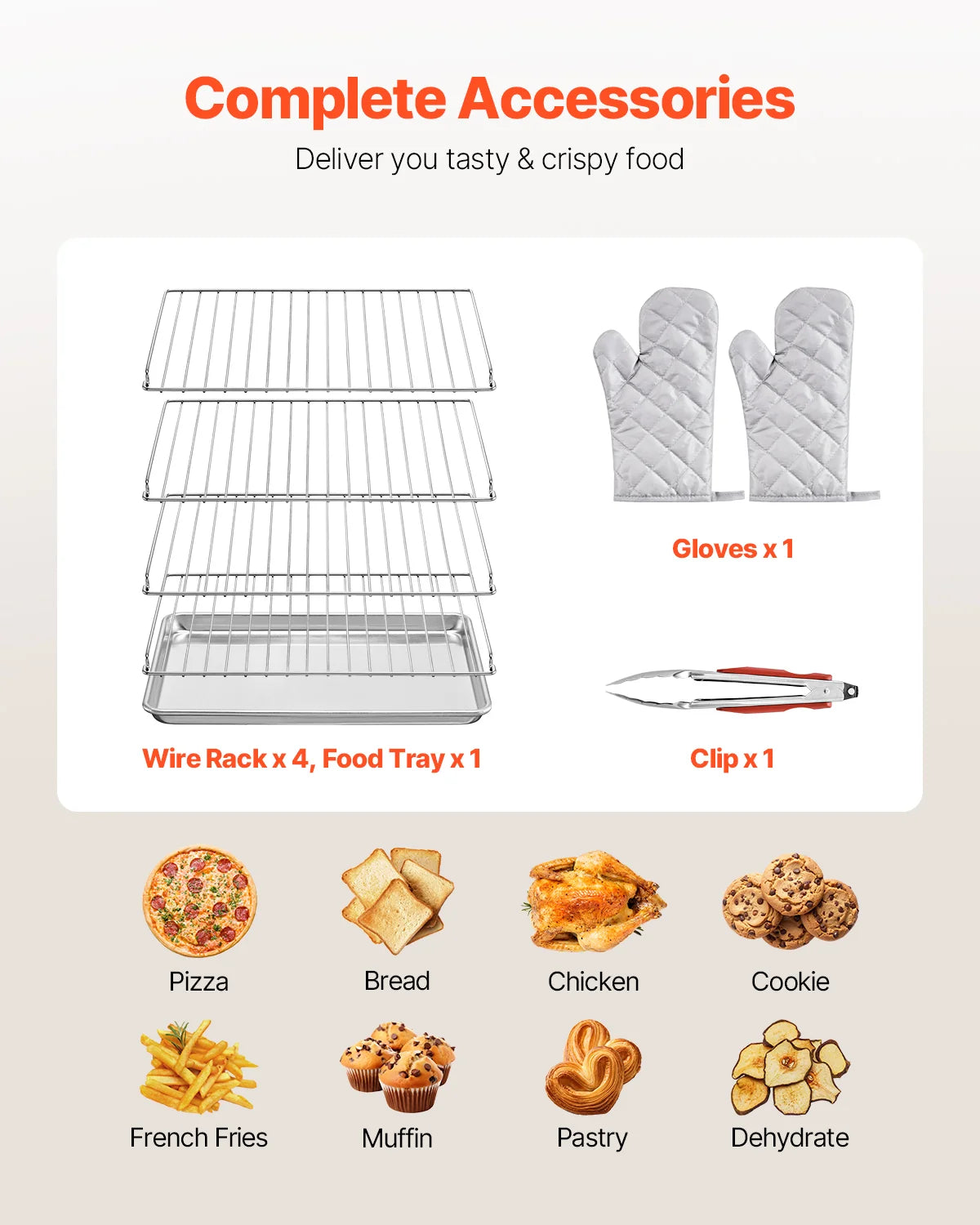 Commercial Countertop Oven, 66L 4-Tier Toaster Ovens with Tempered Glass Door, Wire Racks & Tray, 2800W Stainless Steel Baking Ovens for Restaurant Bakery (AC208~240V, 60Hz, 6-20P Plug & Output)