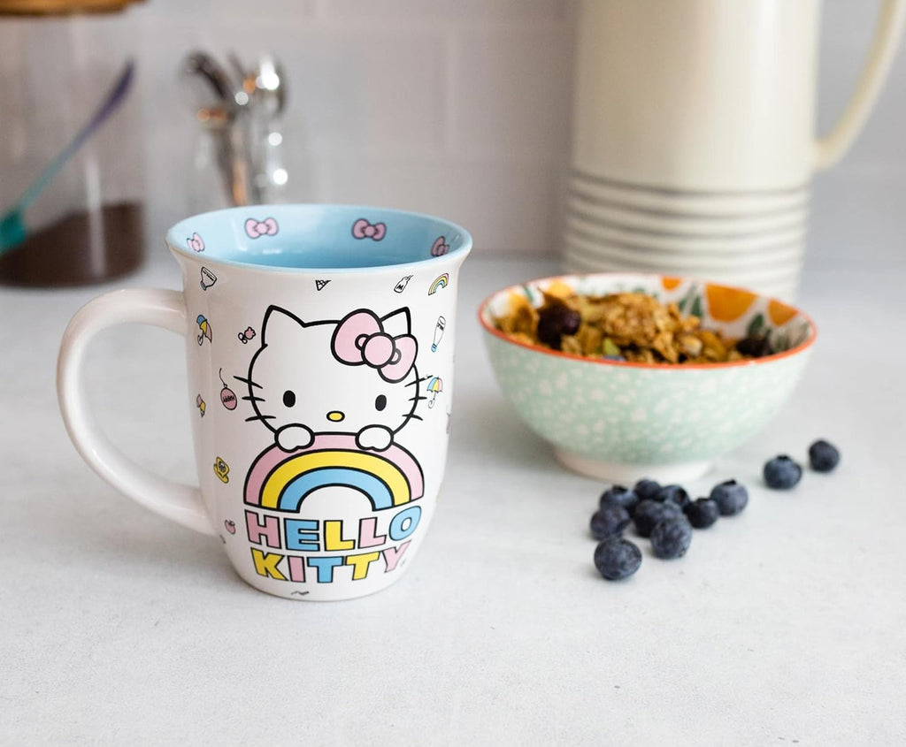 Sanrio Hello Kitty Wide Rim Ceramic Coffee Mug, 16 Ounce