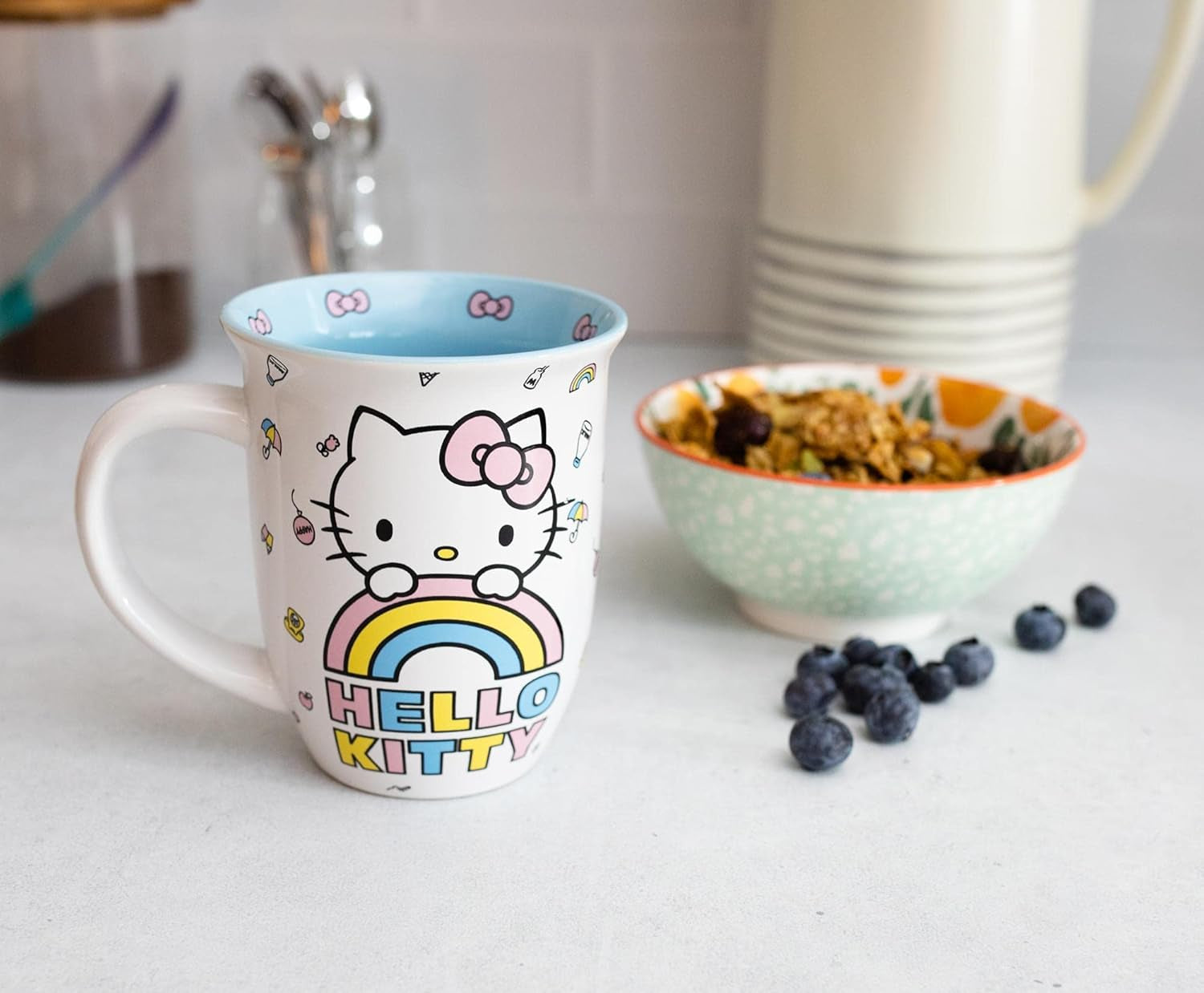 Sanrio Hello Kitty Wide Rim Ceramic Coffee Mug, 16 Ounce
