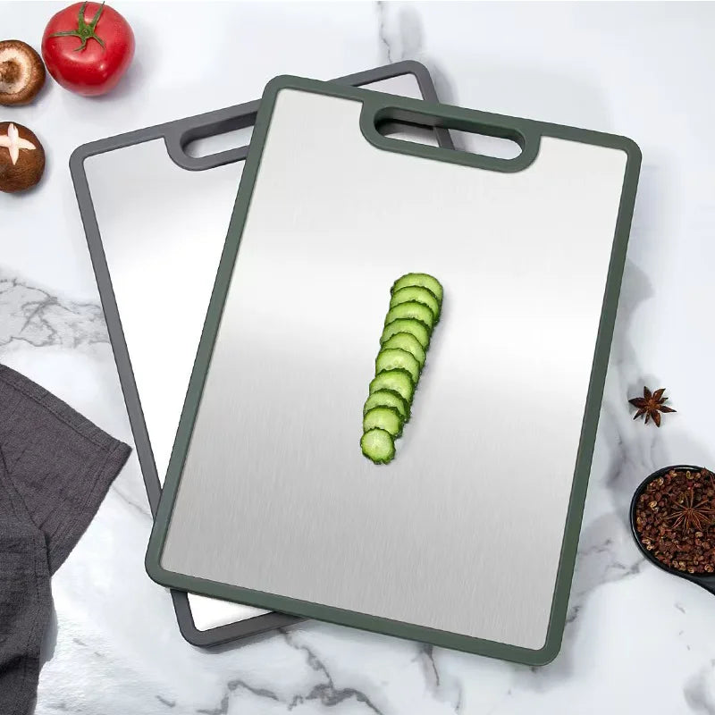 Kitchen Cutting Board Double Sided Cutting Boards for Kitchen Stainless Steel Chopping Board Food Grade Easy to Clean
