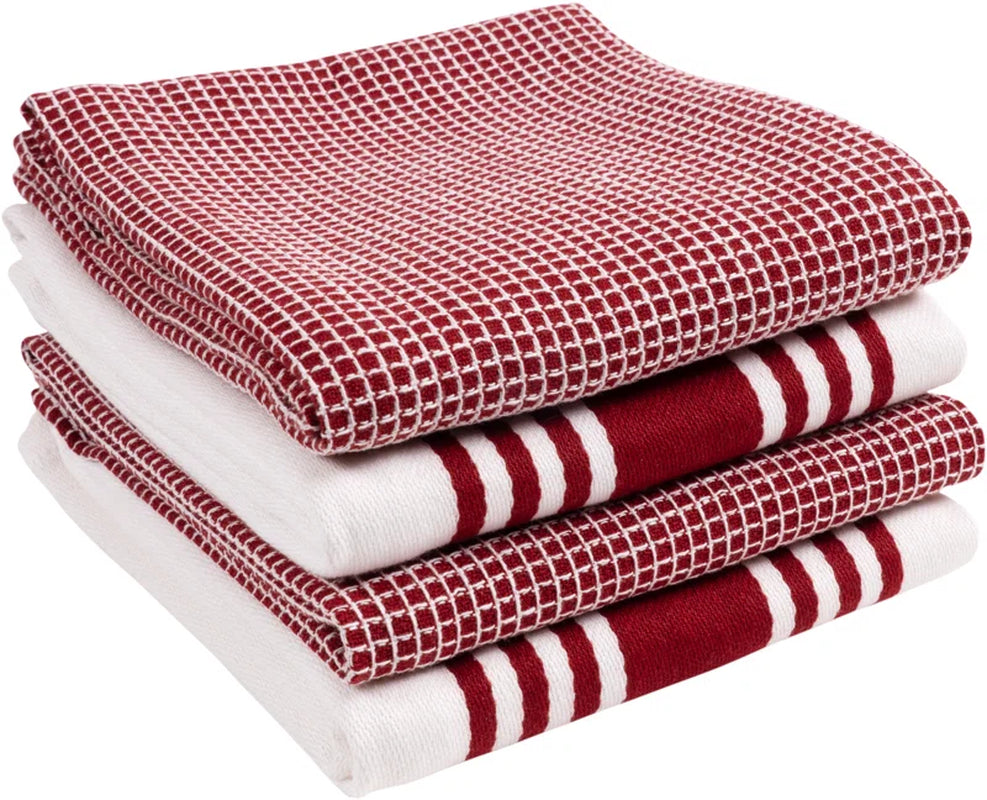 Cotton Stripe Waffle Dish Towel Kitchen Towel