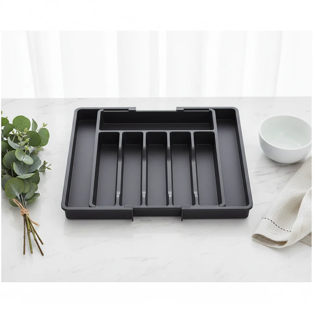 Expandable Cutlery Drawer Organizer – Adjustable Silverware Tray