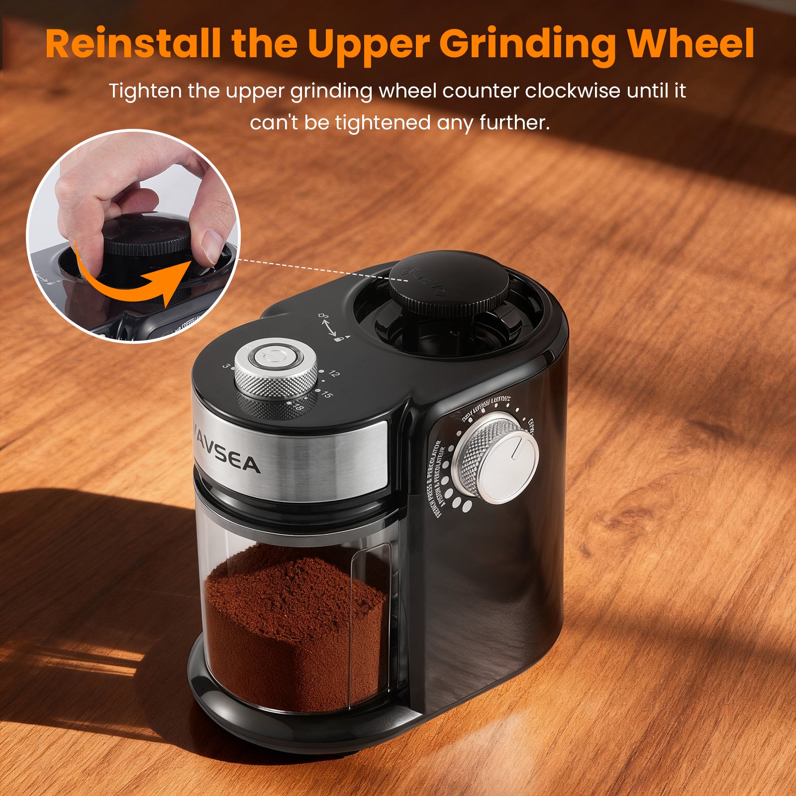 Burr Coffee Grinder, Electric Coffee Bean Grinder with 18 Precise Grind Settings, 3-18 Cup, for Espresso/Drip/Pour Over/Cold Brew/French Press