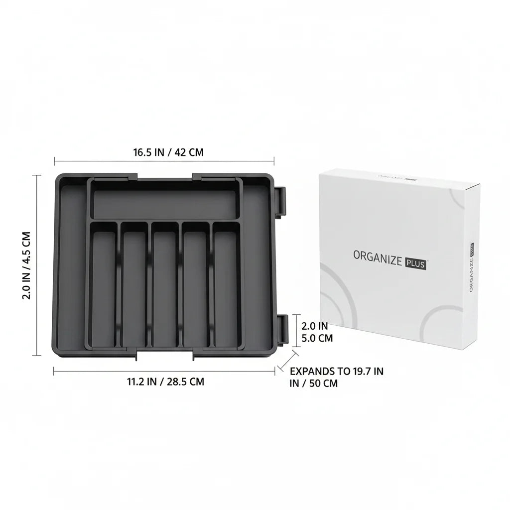 Expandable Cutlery Drawer Organizer – Adjustable Silverware Tray