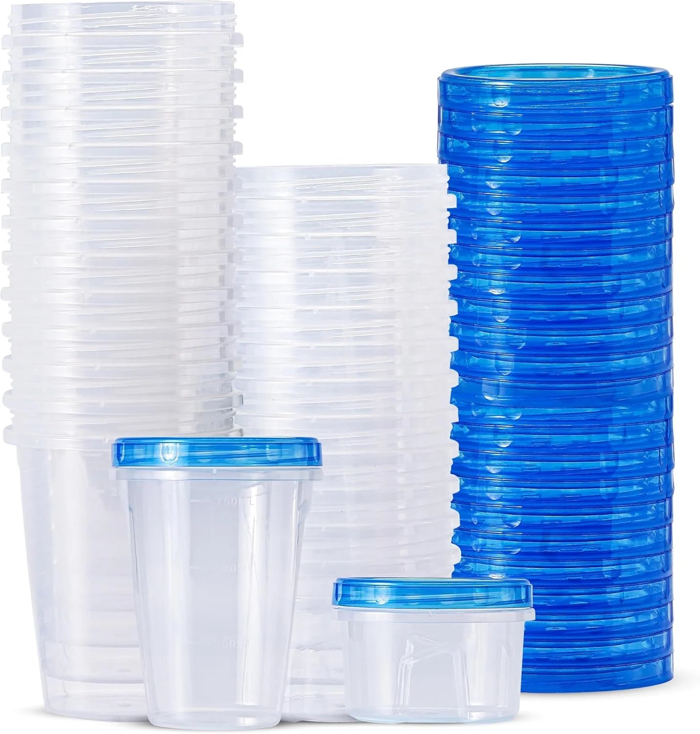 24 Pcs Freezer Storage Containers with Lids-(16Oz) 12 Food Storage Containers with 12 Twist Top-Deli Container for Soup-Reusable Plastic Box for Lunch, Gym, Travel