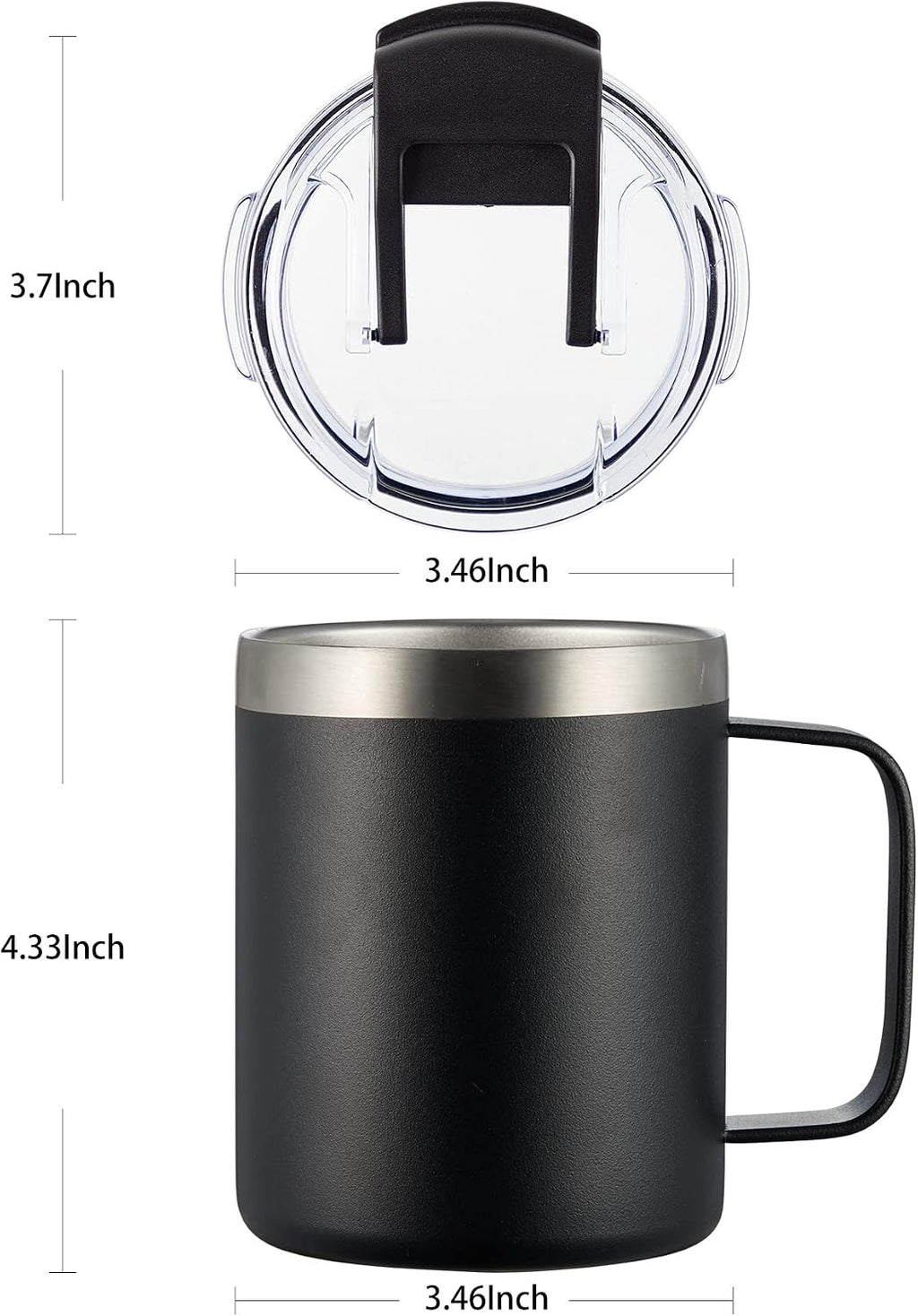 12Oz Insulated Travel Coffee Mug with Handle, Orange