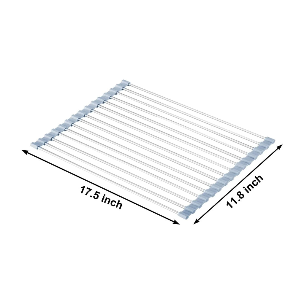 Over the Sink Dish Drying Rack, Roll up Dish Drying Rack Kitchen Dish Rack Stainless Steel Sink Drying Rack, Foldable Dish Drainer