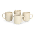 Glazed Stoneware Coffee Mugs, Ceramic 4-Piece Set, 16 Oz, Microwave and Dishwasher-Safe, Ivory