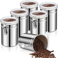 6 Pcs Stainless Steel Kitchen Canisters 62 Fl Oz