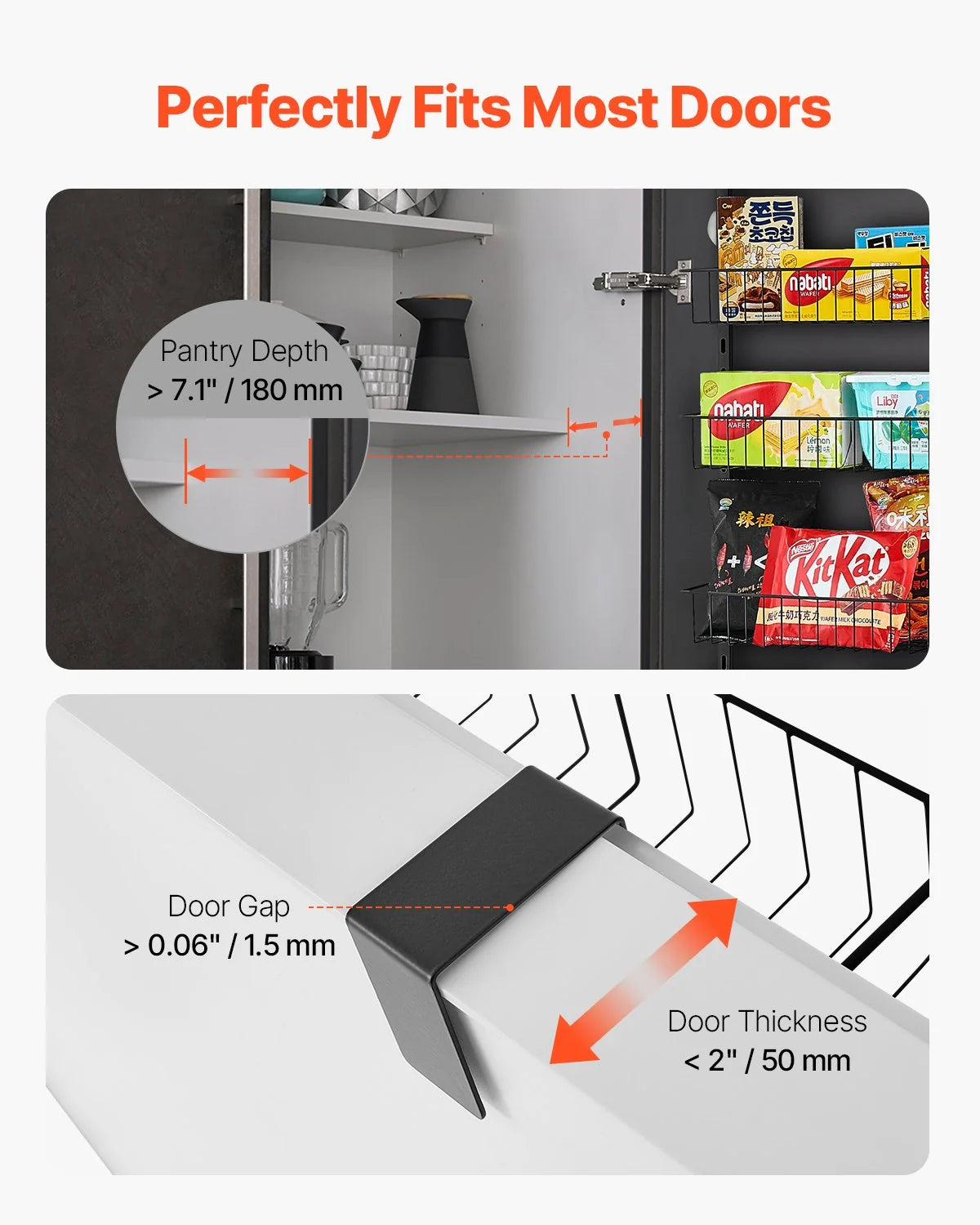 8-Tier over the Door Pantry Organizer Hanging Storage Rack Adjustable Kitchen