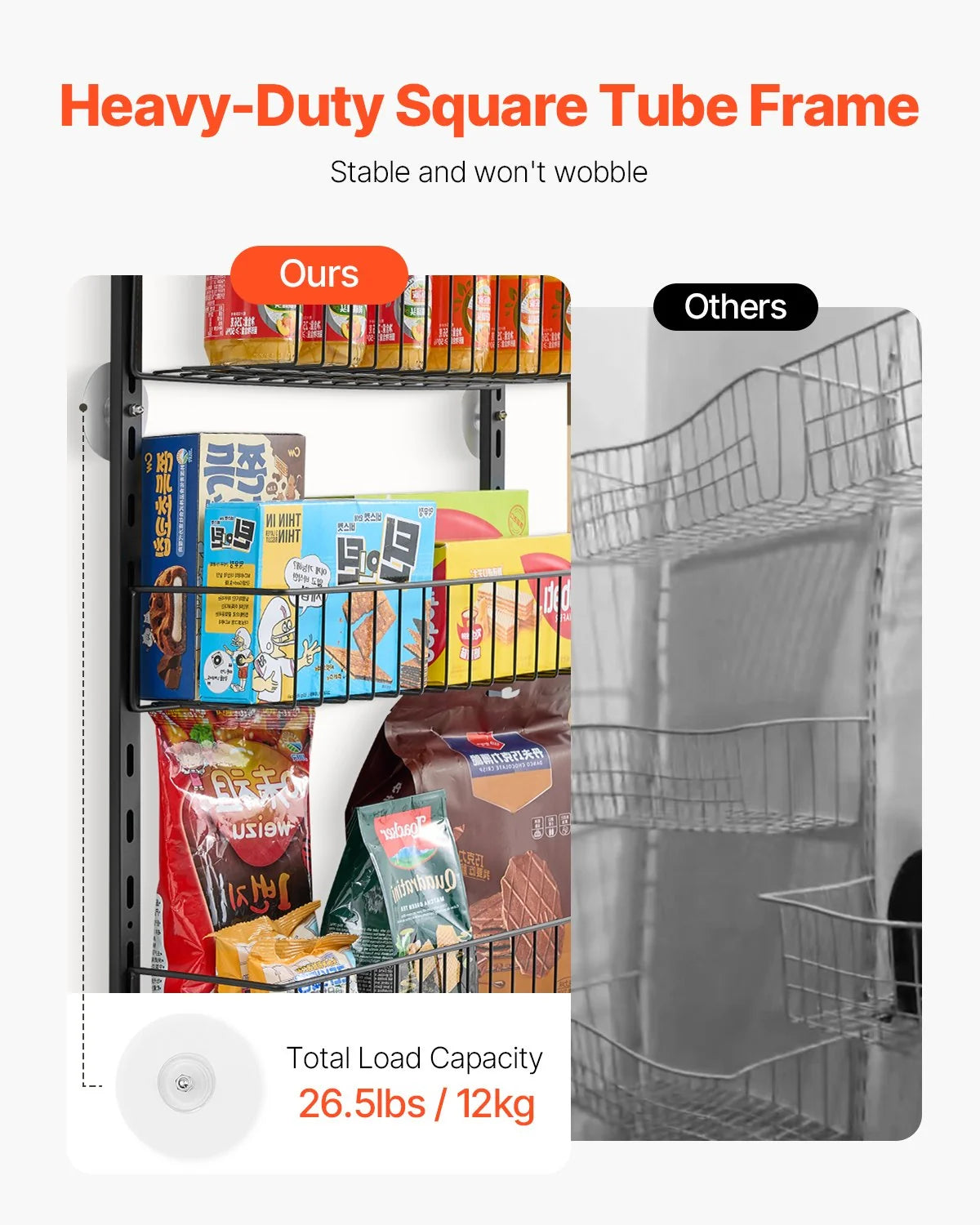 8-Tier over the Door Pantry Organizer Hanging Storage Rack Adjustable Kitchen