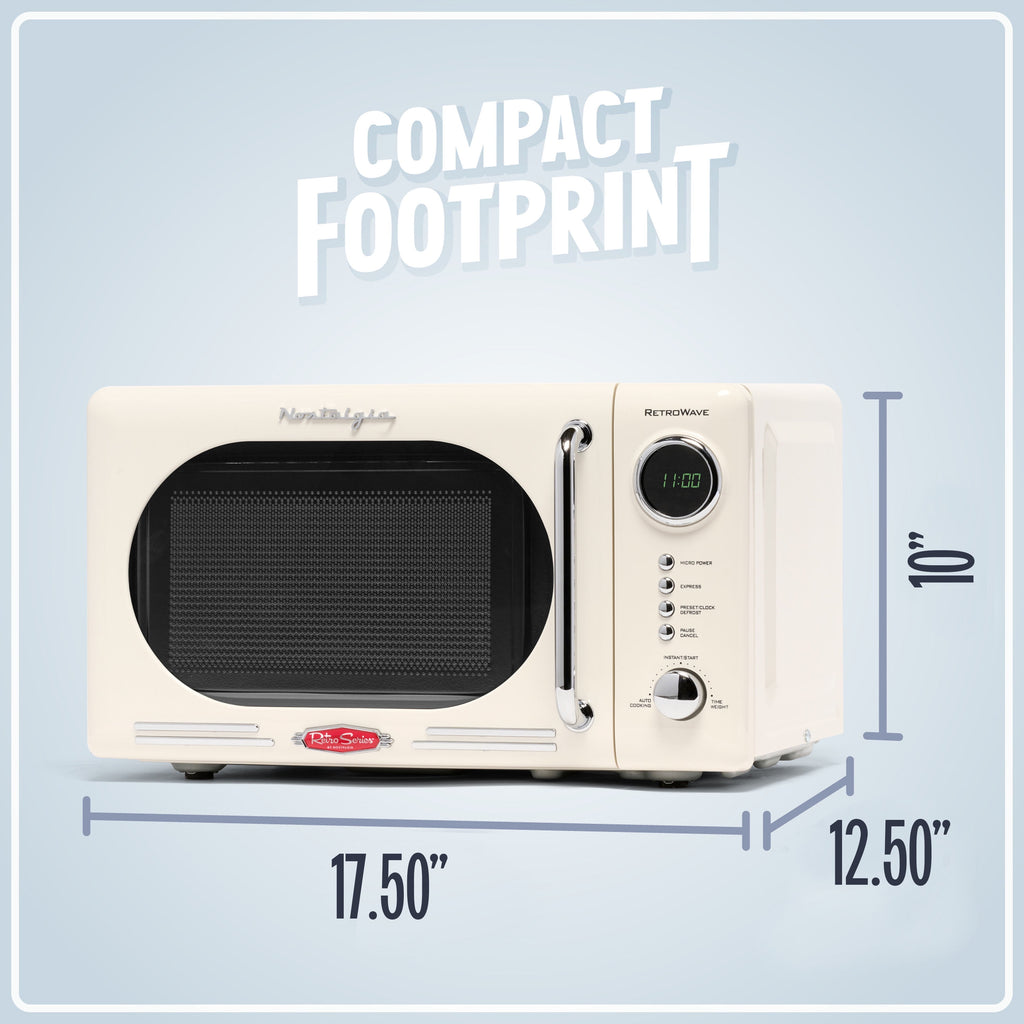 0.7 Cu Ft Retro Microwave Oven, 700W Countertop Microwave Oven with Accessory Bundle, Cream