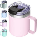 12Oz Insulated Travel Coffee Mug with Handle, Blush