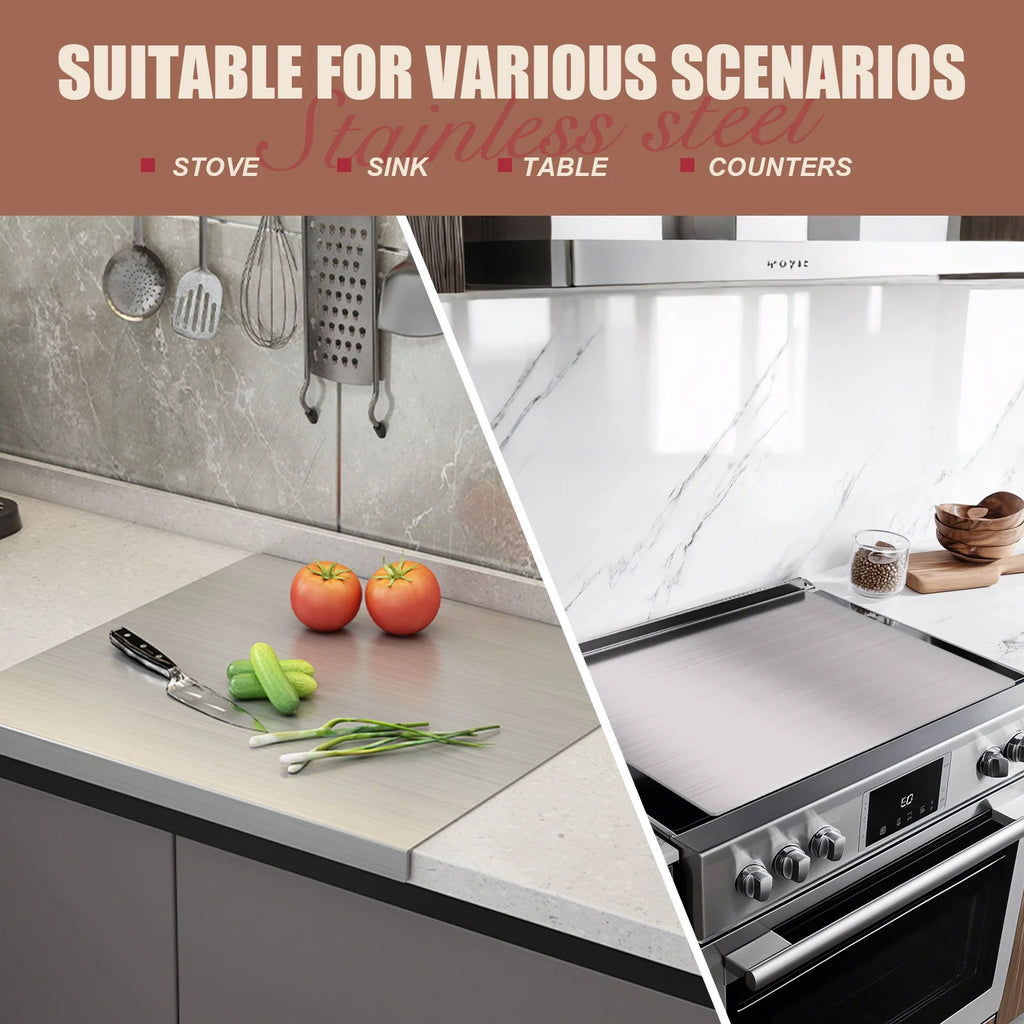 Large Stainless Steel Cutting Boards for Kitchen, Cutting Board for Meat, Fruits, Vegetables, Bread