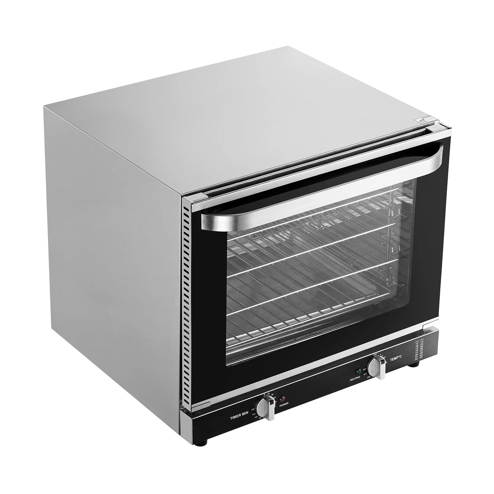 Commercial Countertop Oven, 66L 4-Tier Toaster Ovens with Tempered Glass Door, Wire Racks & Tray, 2800W Stainless Steel Baking Ovens for Restaurant Bakery (AC208~240V, 60Hz, 6-20P Plug & Output)