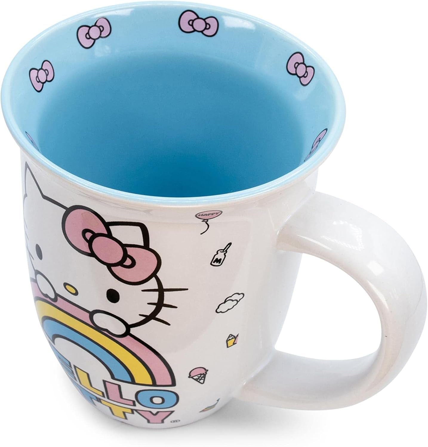 Sanrio Hello Kitty Wide Rim Ceramic Coffee Mug, 16 Ounce