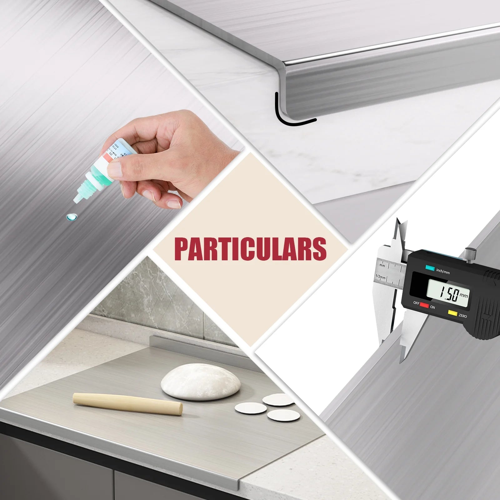 Large Stainless Steel Cutting Boards for Kitchen, Cutting Board for Meat, Fruits, Vegetables, Bread