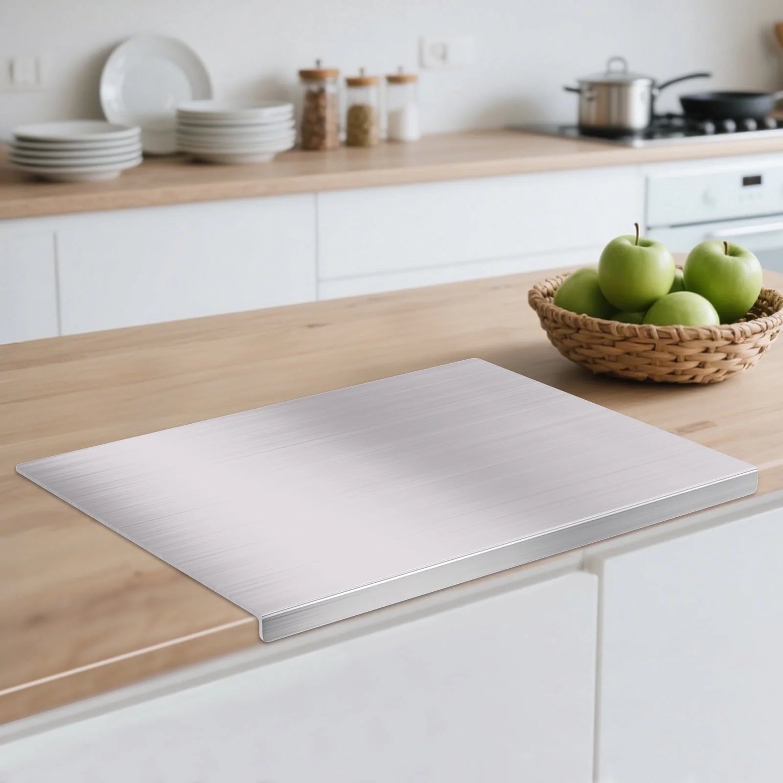 Large Stainless Steel Cutting Boards for Kitchen, Cutting Board for Meat, Fruits, Vegetables, Bread