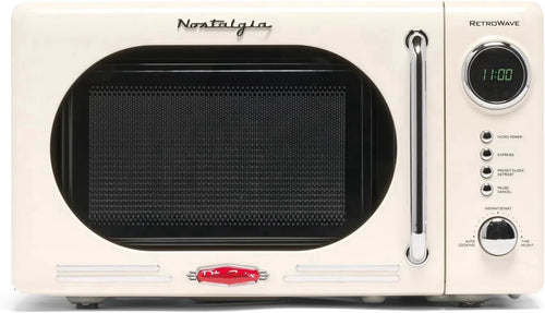 0.7 Cu Ft Retro Microwave Oven, 700W Countertop Microwave Oven with Accessory Bundle, Cream