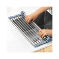 Over the Sink Dish Drying Rack, Roll up Dish Drying Rack Kitchen Dish Rack Stainless Steel Sink Drying Rack, Foldable Dish Drainer