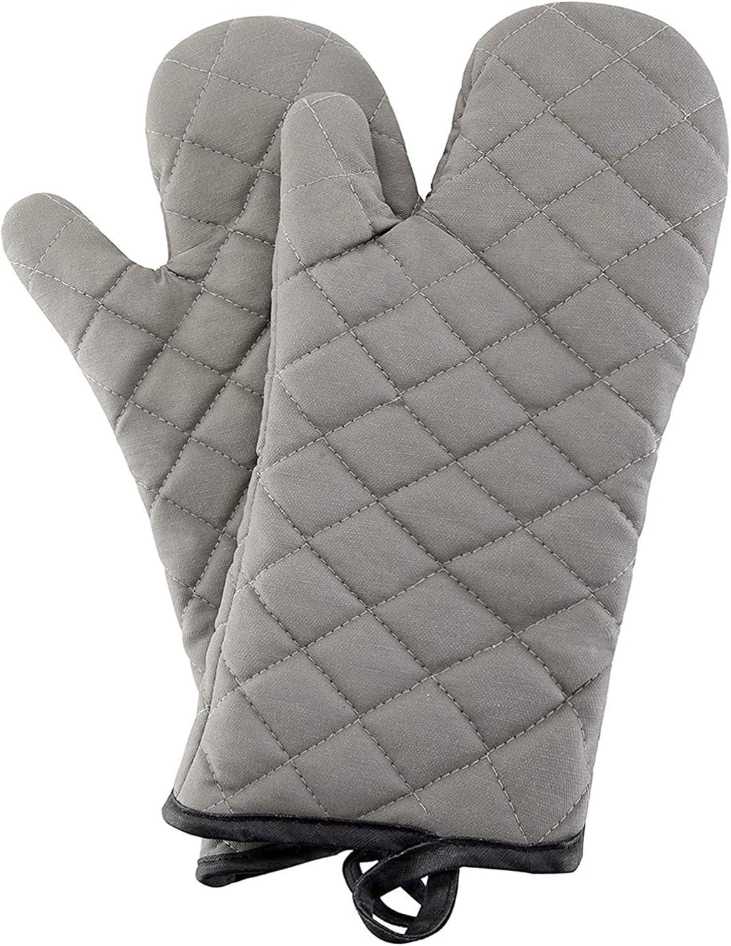 Grey 13" Quilted Oven Mitts 1 Pair Flame Heat Resistant