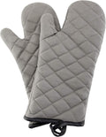 Grey 13" Quilted Oven Mitts 1 Pair Flame Heat Resistant