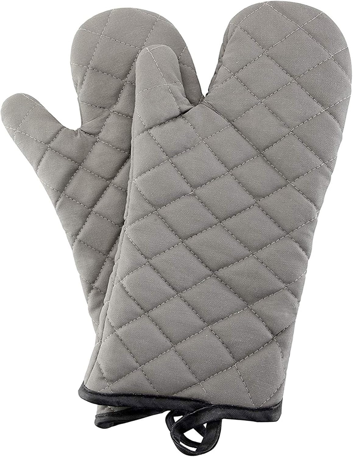 Grey 13" Quilted Oven Mitts 1 Pair Flame Heat Resistant