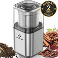 Coffee Grinder, Spice Grinder with 4 Blades for Coffee Beans, Spice, Tea - New (Silver)